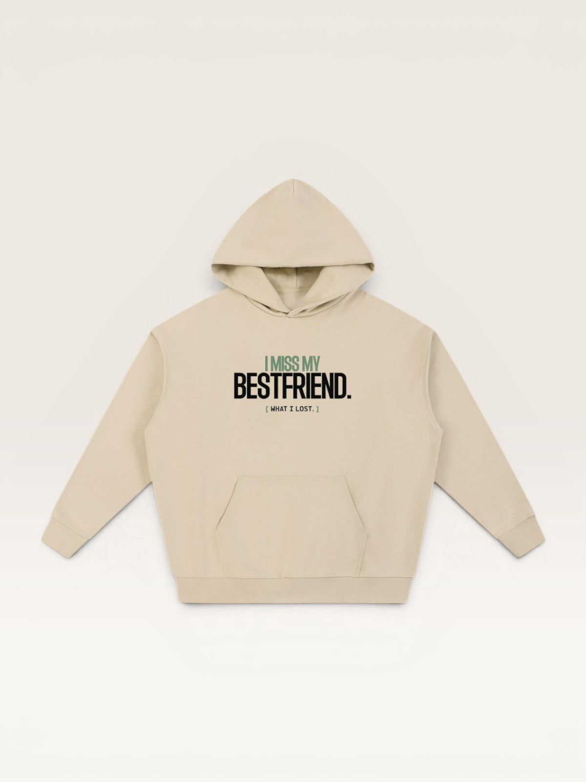 Apricot - I MISS MY BEST FRIEND HOODIE, oversized heavyweight cotton-poly fleece