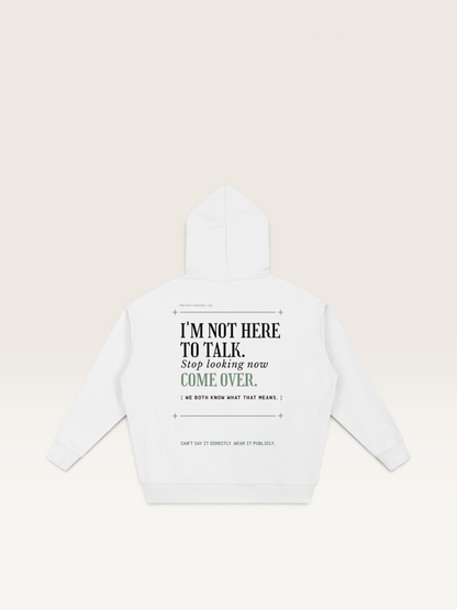 White - THE WAY YOU'RE LOOKING AT ME HOODIE, WEARCAPTION heavyweight oversized back view