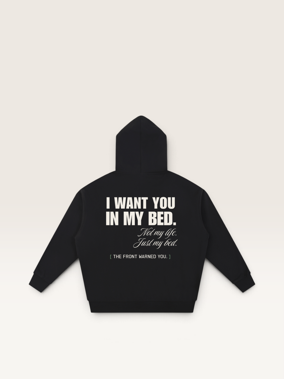 Black - DON'T READ MY BACK HOODIE, WEARCAPTION heavyweight oversized back view