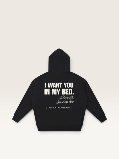 Black - DON'T READ MY BACK HOODIE, WEARCAPTION heavyweight oversized back view