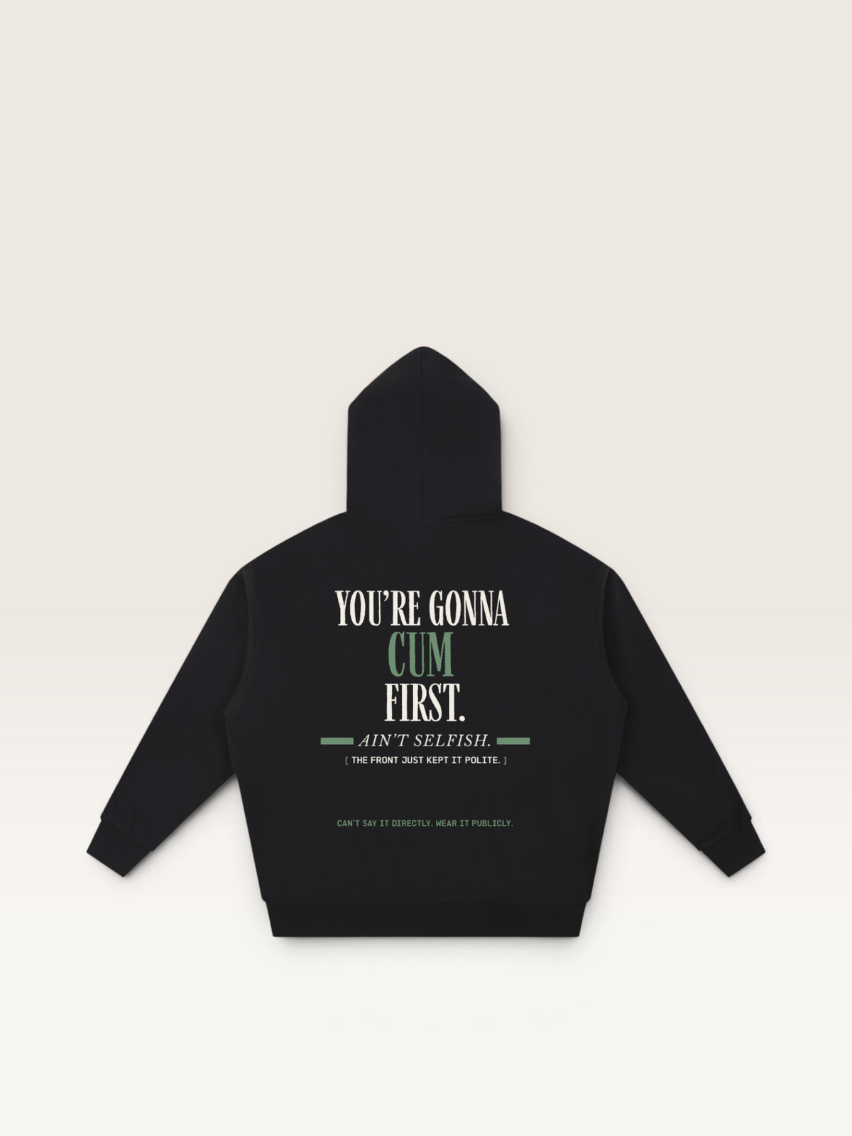 Black - YOU'LL LEAVE MARKS HOODIE, WEARCAPTION heavyweight oversized back view