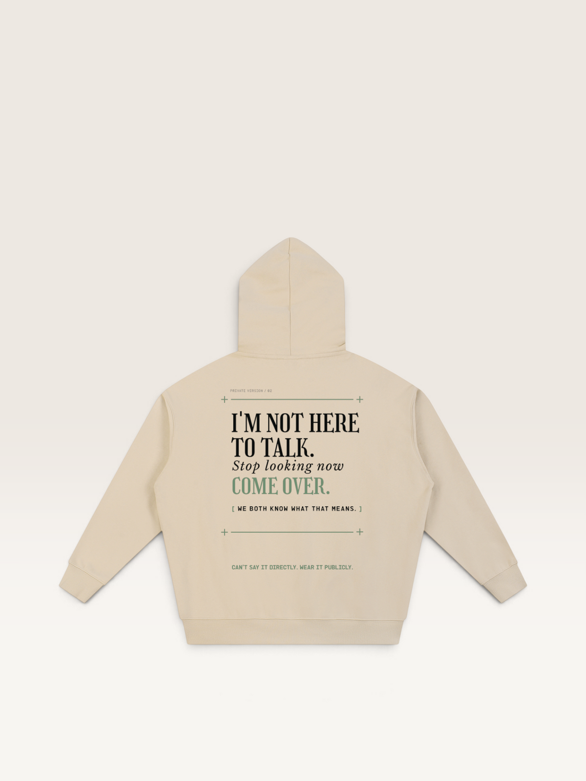 Apricot - THE WAY YOU'RE LOOKING AT ME HOODIE, WEARCAPTION heavyweight oversized back view