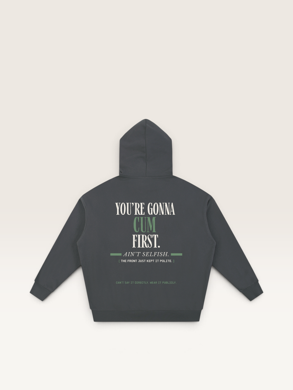 Dark Gray - YOU'LL LEAVE MARKS HOODIE, WEARCAPTION heavyweight oversized back view