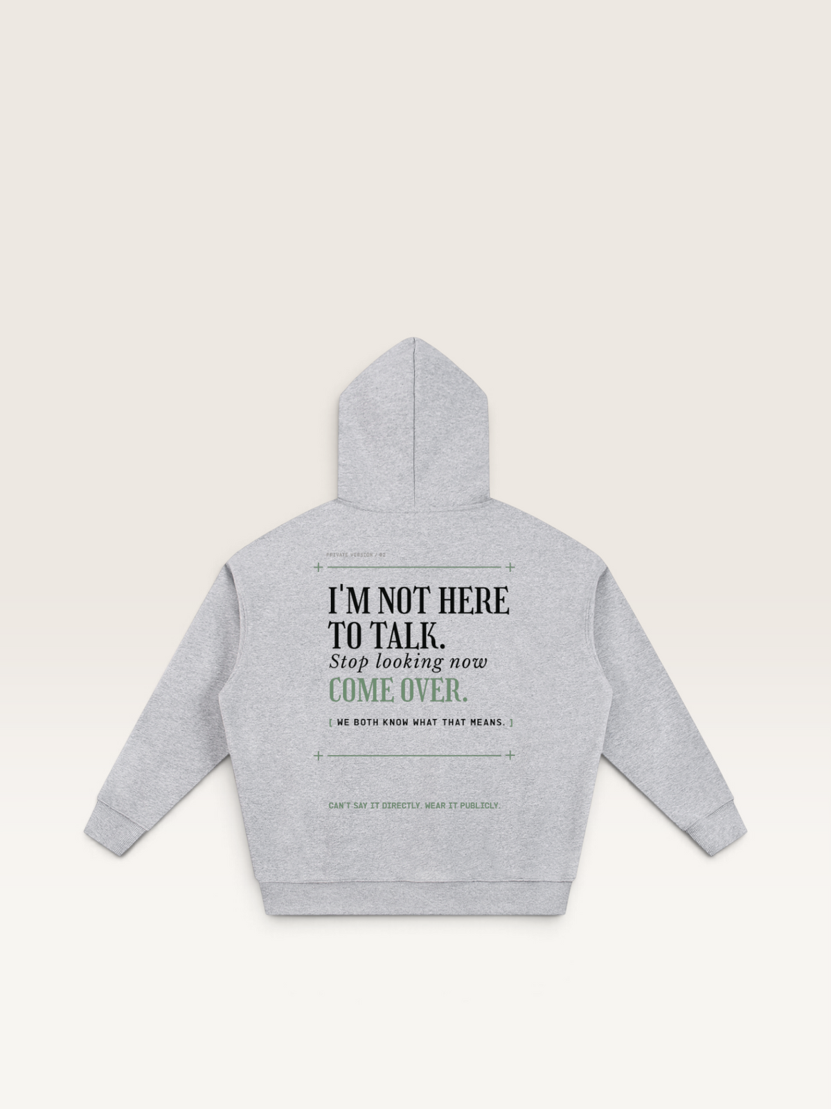 Flower Gray - THE WAY YOU'RE LOOKING AT ME HOODIE, WEARCAPTION heavyweight oversized back view