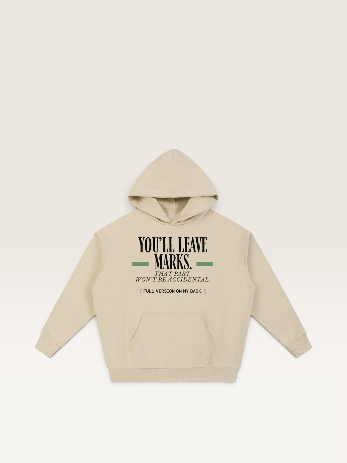 Apricot - YOU'LL LEAVE MARKS HOODIE, WEARCAPTION heavyweight oversized front view