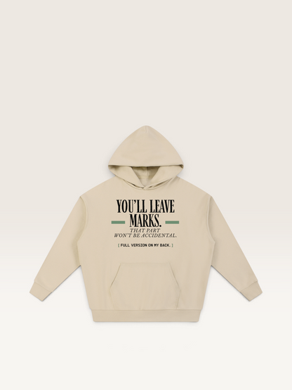 Apricot - YOU'LL LEAVE MARKS HOODIE, WEARCAPTION heavyweight oversized front view