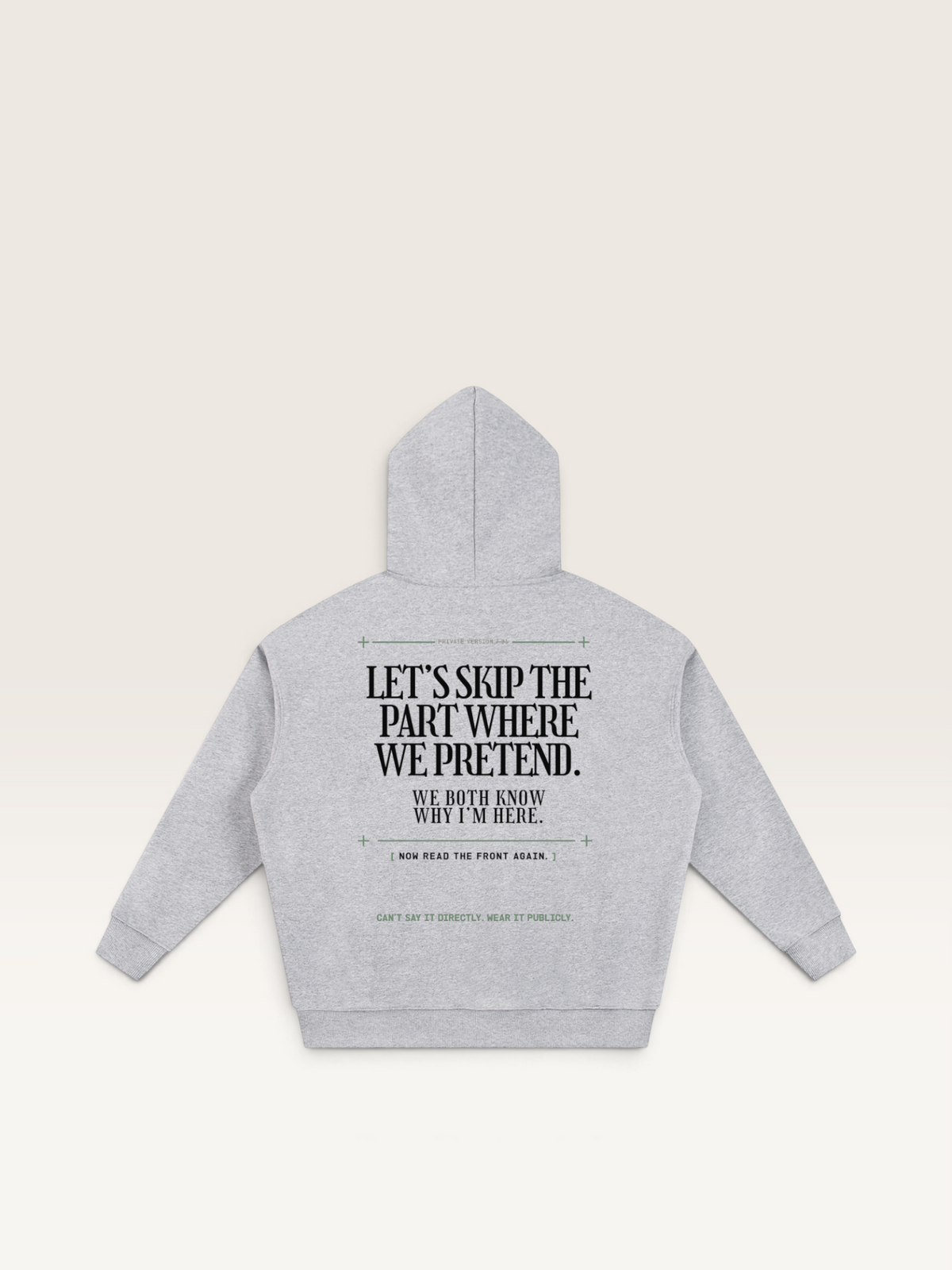 Flower Gray - I'LL STAY IF YOU ASK HOODIE, WEARCAPTION heavyweight oversized back view