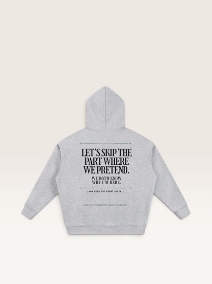 Flower Gray - I'LL STAY IF YOU ASK HOODIE, WEARCAPTION heavyweight oversized back view