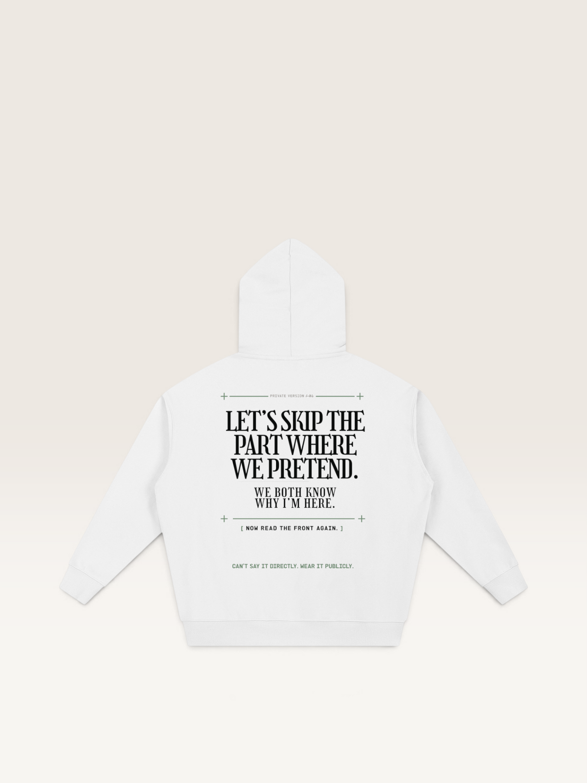 White - I'LL STAY IF YOU ASK HOODIE, WEARCAPTION heavyweight oversized back view