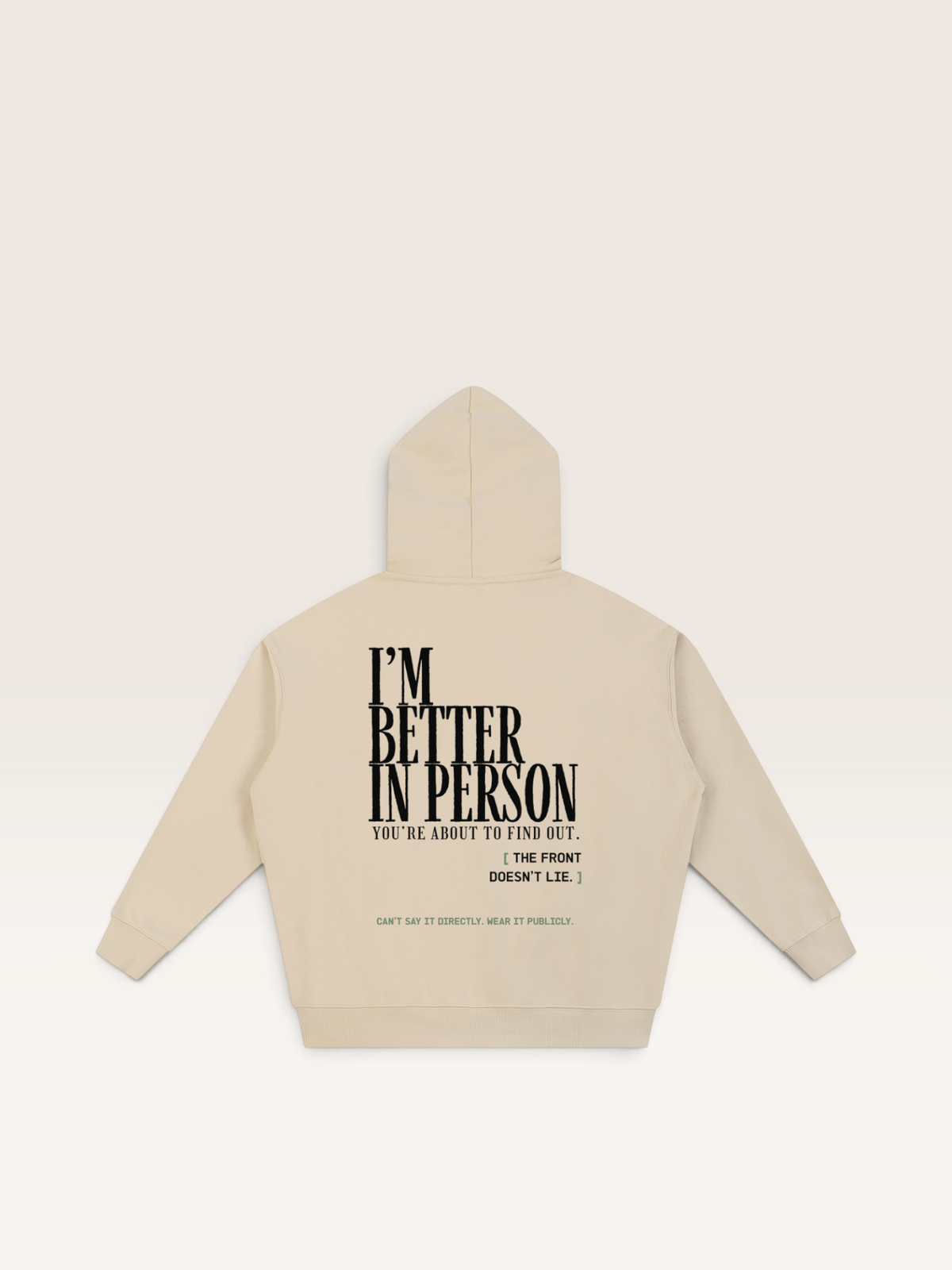 Apricot - THAT FEELING OVER THE PHONE HOODIE, WEARCAPTION heavyweight oversized back view