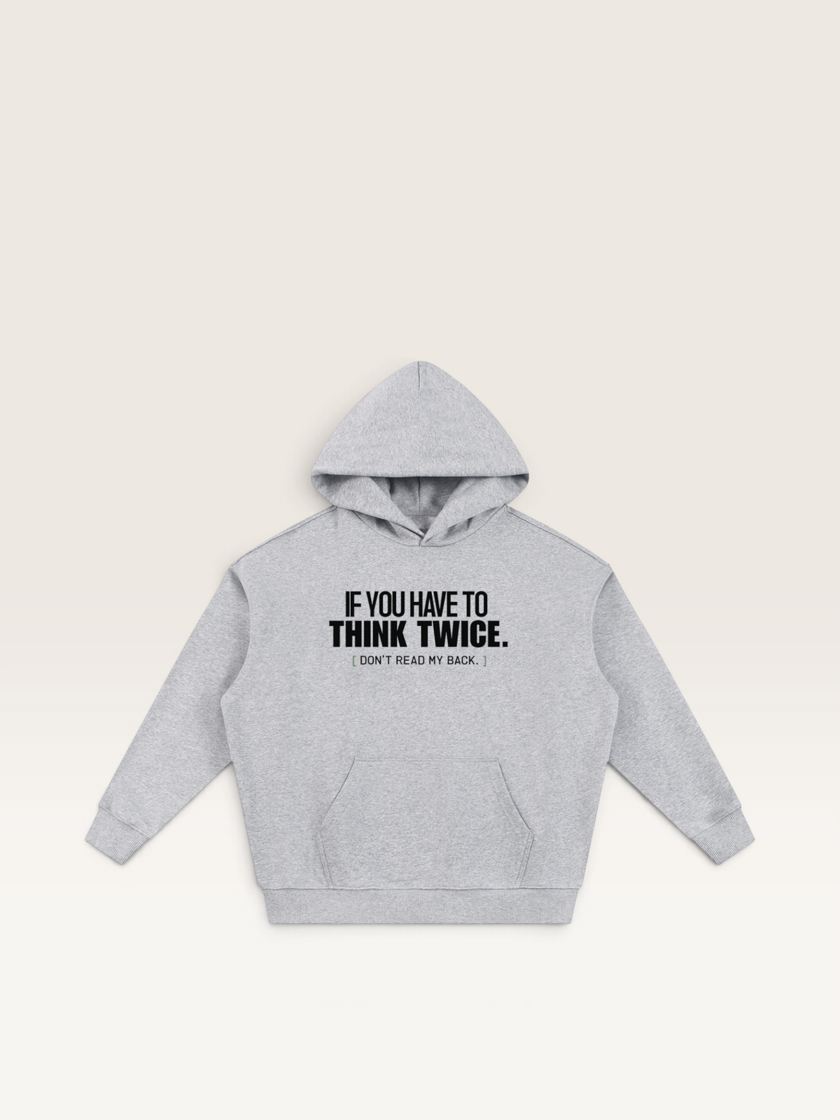Flower Gray - DON'T READ MY BACK HOODIE, WEARCAPTION heavyweight oversized front view