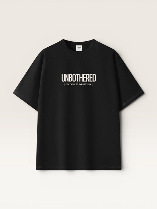 Black - UNBOTHERED TEE, oversized heavyweight cotton