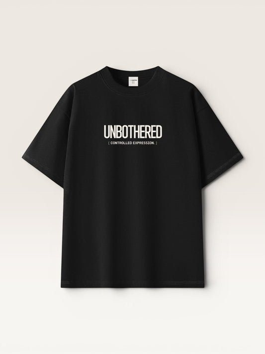 Black - UNBOTHERED TEE, oversized heavyweight cotton
