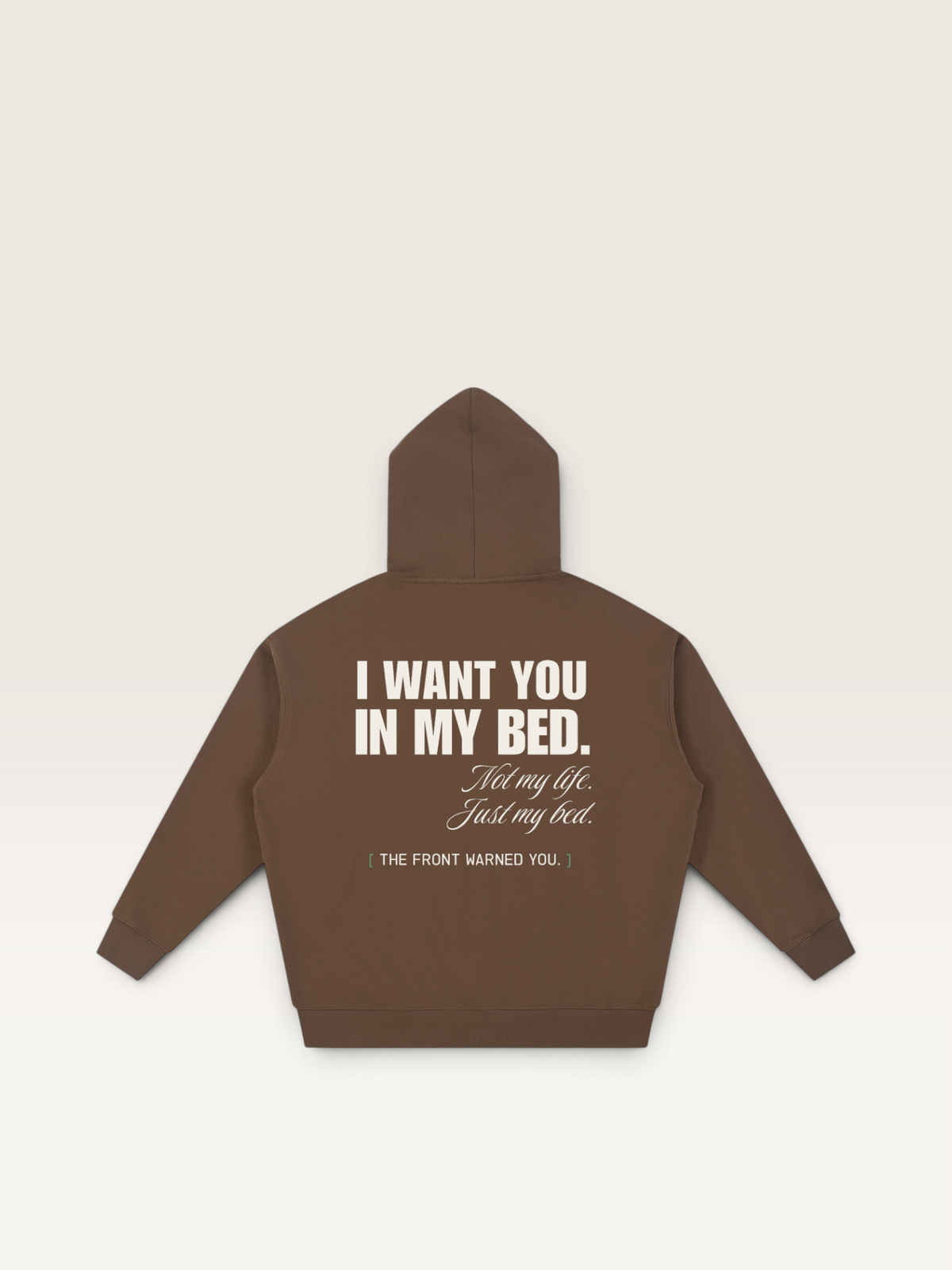 Coffee - DON'T READ MY BACK HOODIE, WEARCAPTION heavyweight oversized back view