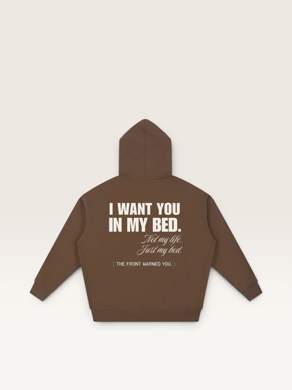 Coffee - DON'T READ MY BACK HOODIE, WEARCAPTION heavyweight oversized back view