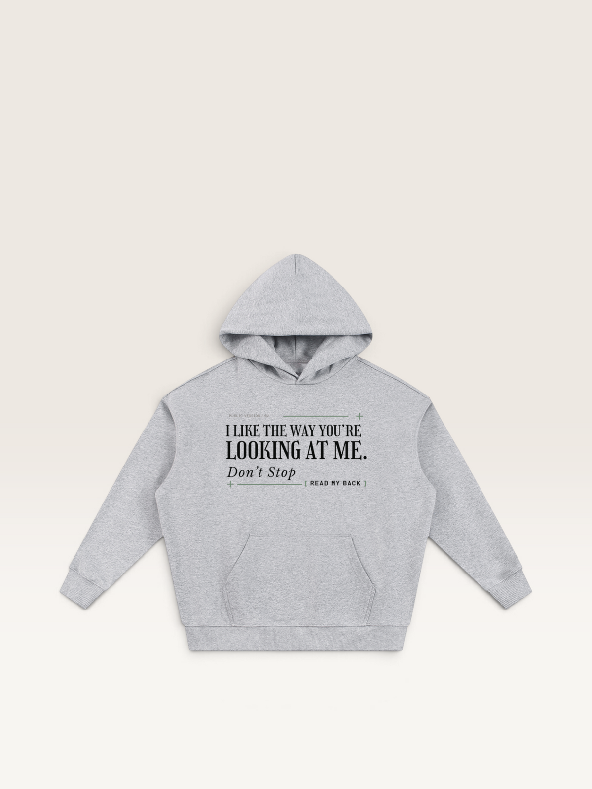 Flower Gray - THE WAY YOU'RE LOOKING AT ME HOODIE, WEARCAPTION heavyweight oversized front view