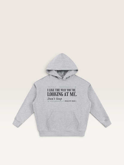 Flower Gray - THE WAY YOU'RE LOOKING AT ME HOODIE, WEARCAPTION heavyweight oversized front view
