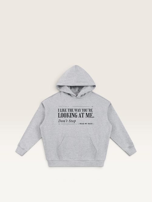 Flower Gray - THE WAY YOU'RE LOOKING AT ME HOODIE, WEARCAPTION heavyweight oversized front view