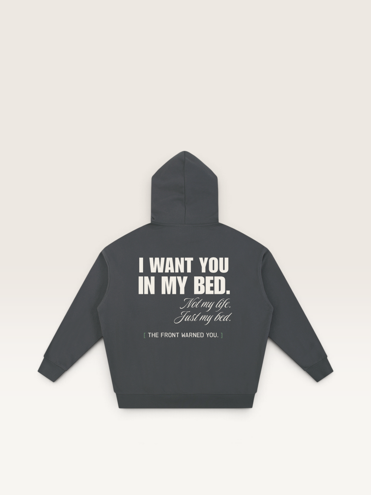 Dark Gray - DON'T READ MY BACK HOODIE, WEARCAPTION heavyweight oversized back view