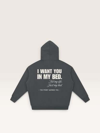 Dark Gray - DON'T READ MY BACK HOODIE, WEARCAPTION heavyweight oversized back view