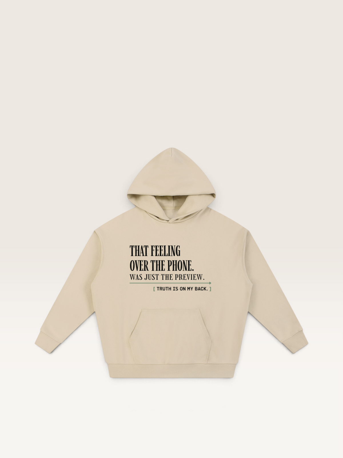 Apricot - THAT FEELING OVER THE PHONE HOODIE, WEARCAPTION heavyweight oversized front view