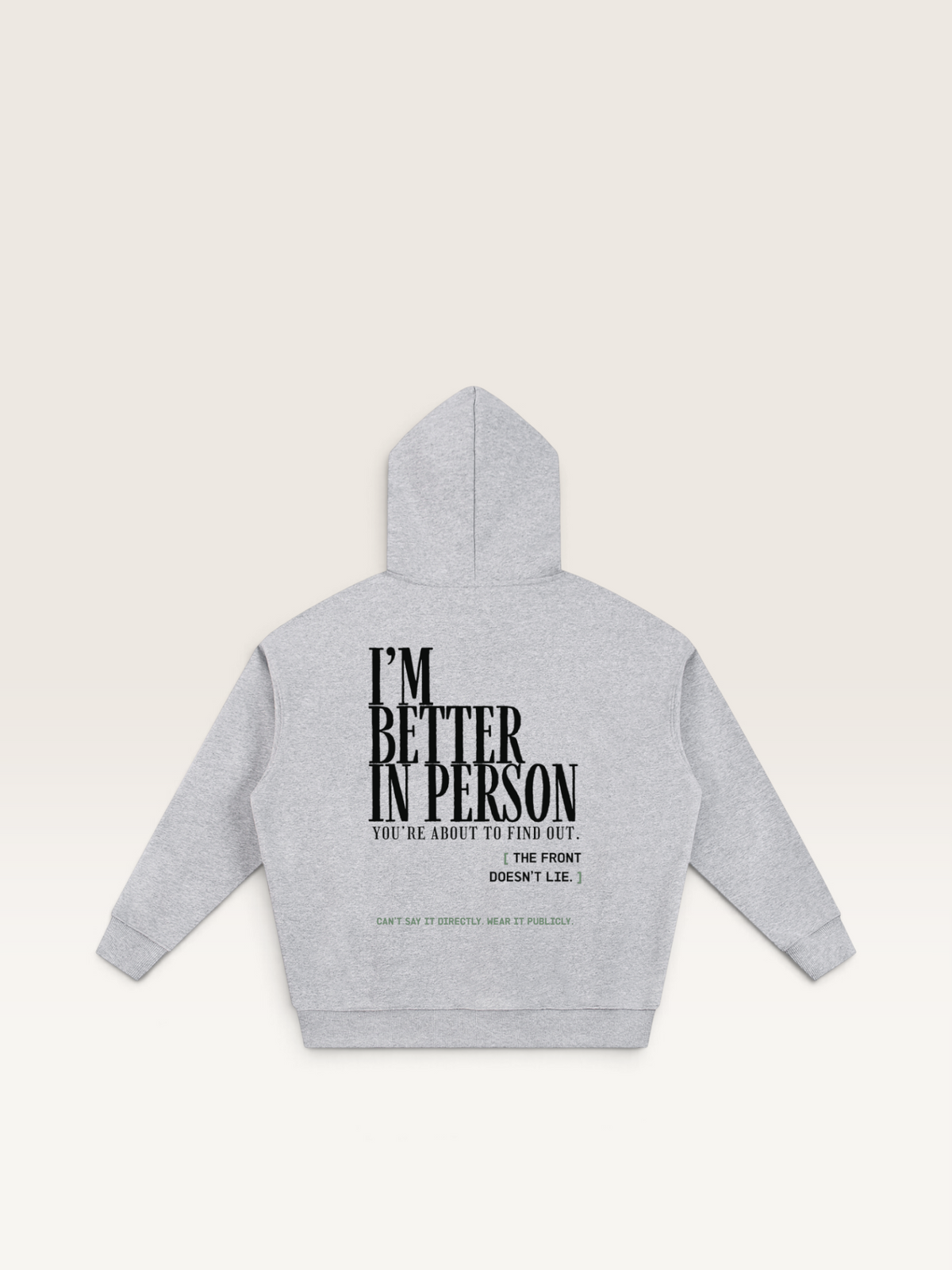 Flower Gray - THAT FEELING OVER THE PHONE HOODIE, WEARCAPTION heavyweight oversized back view