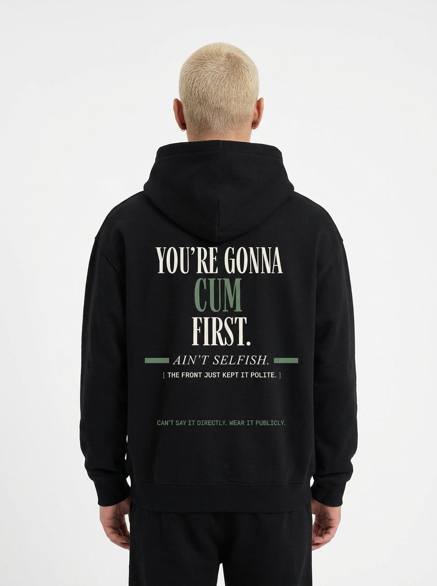 Black - YOU'LL LEAVE MARKS HOODIE, WEARCAPTION heavyweight oversized back view