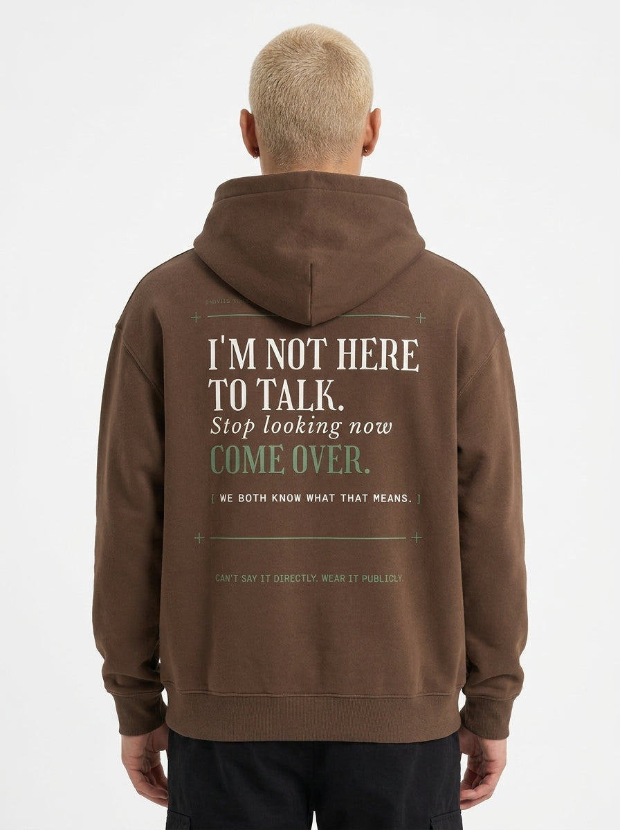 Coffee - THE WAY YOU'RE LOOKING AT ME HOODIE, WEARCAPTION heavyweight oversized back view