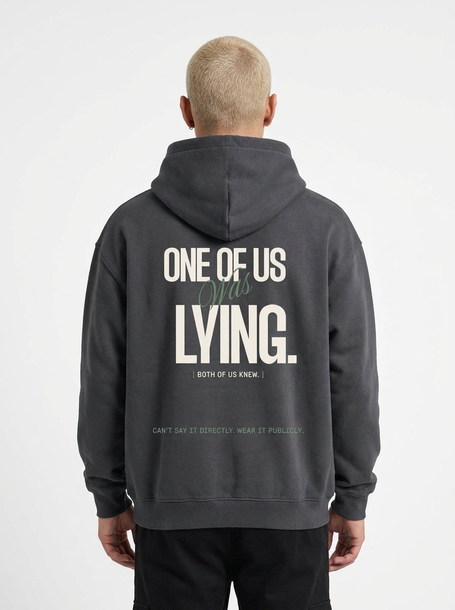Dark Gray - THE WAY YOU'RE LOOKING AT ME HOODIE, WEARCAPTION heavyweight oversized back view