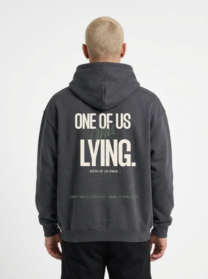 Dark Gray - THE WAY YOU'RE LOOKING AT ME HOODIE, WEARCAPTION heavyweight oversized back view