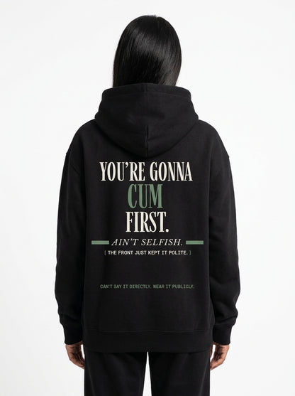 Black - YOU'LL LEAVE MARKS HOODIE, WEARCAPTION heavyweight oversized back view