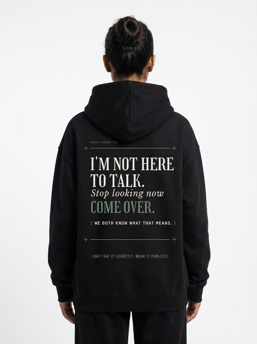 Black - THE WAY YOU'RE LOOKING AT ME HOODIE, WEARCAPTION heavyweight oversized back view