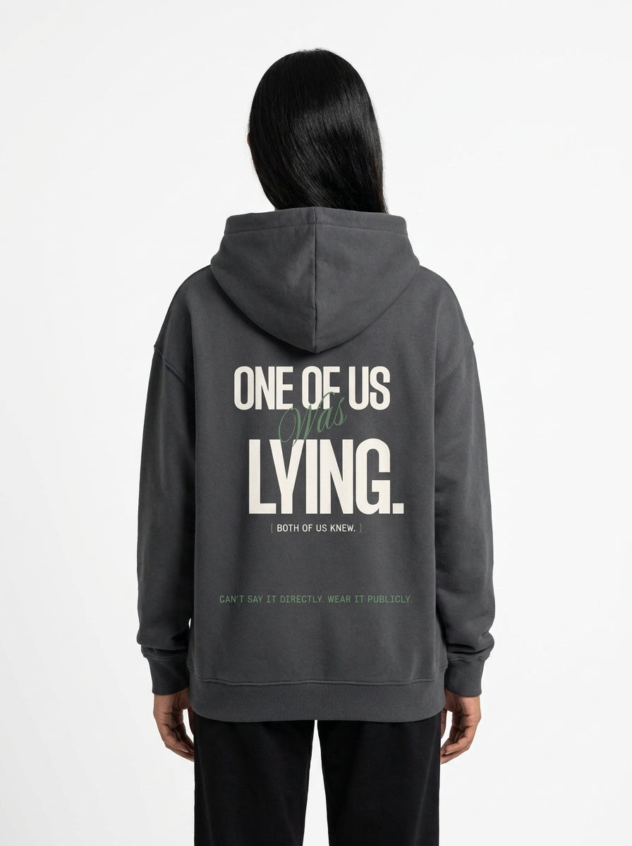 Dark Gray - YOU'LL LEAVE MARKS HOODIE, WEARCAPTION heavyweight oversized back view