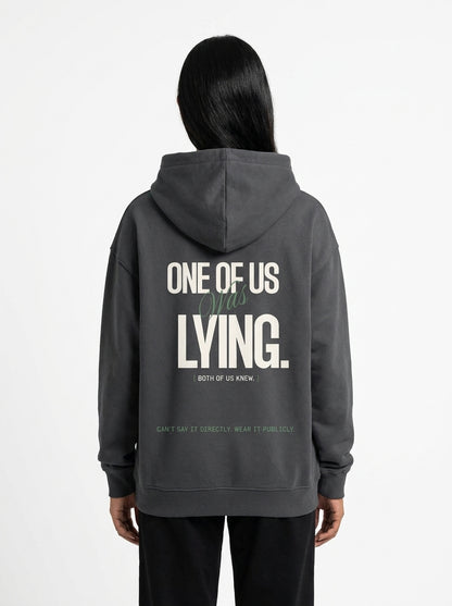 Dark Gray - YOU'LL LEAVE MARKS HOODIE, WEARCAPTION heavyweight oversized back view