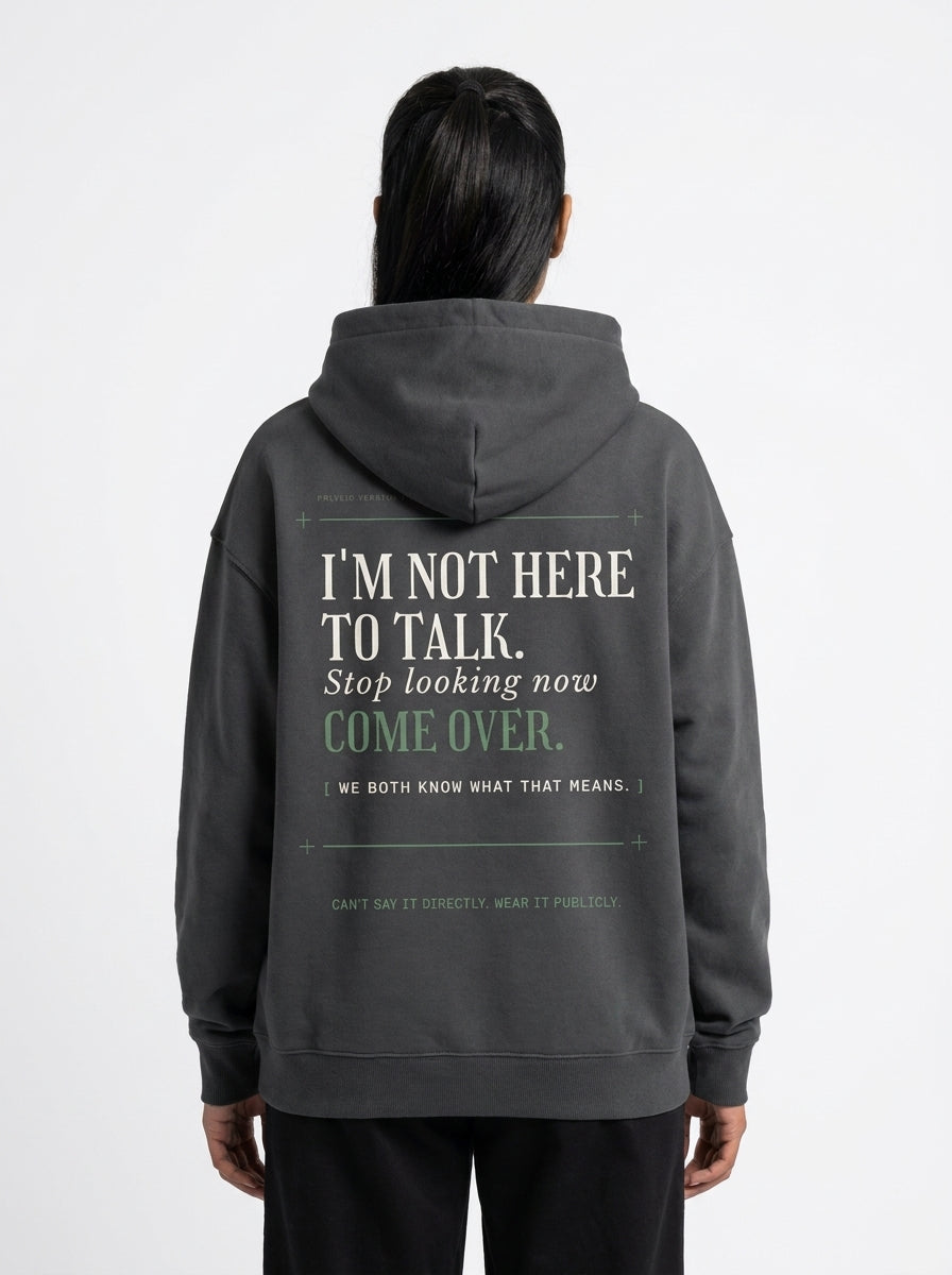 Dark Gray - THE WAY YOU'RE LOOKING AT ME HOODIE, WEARCAPTION heavyweight oversized back view