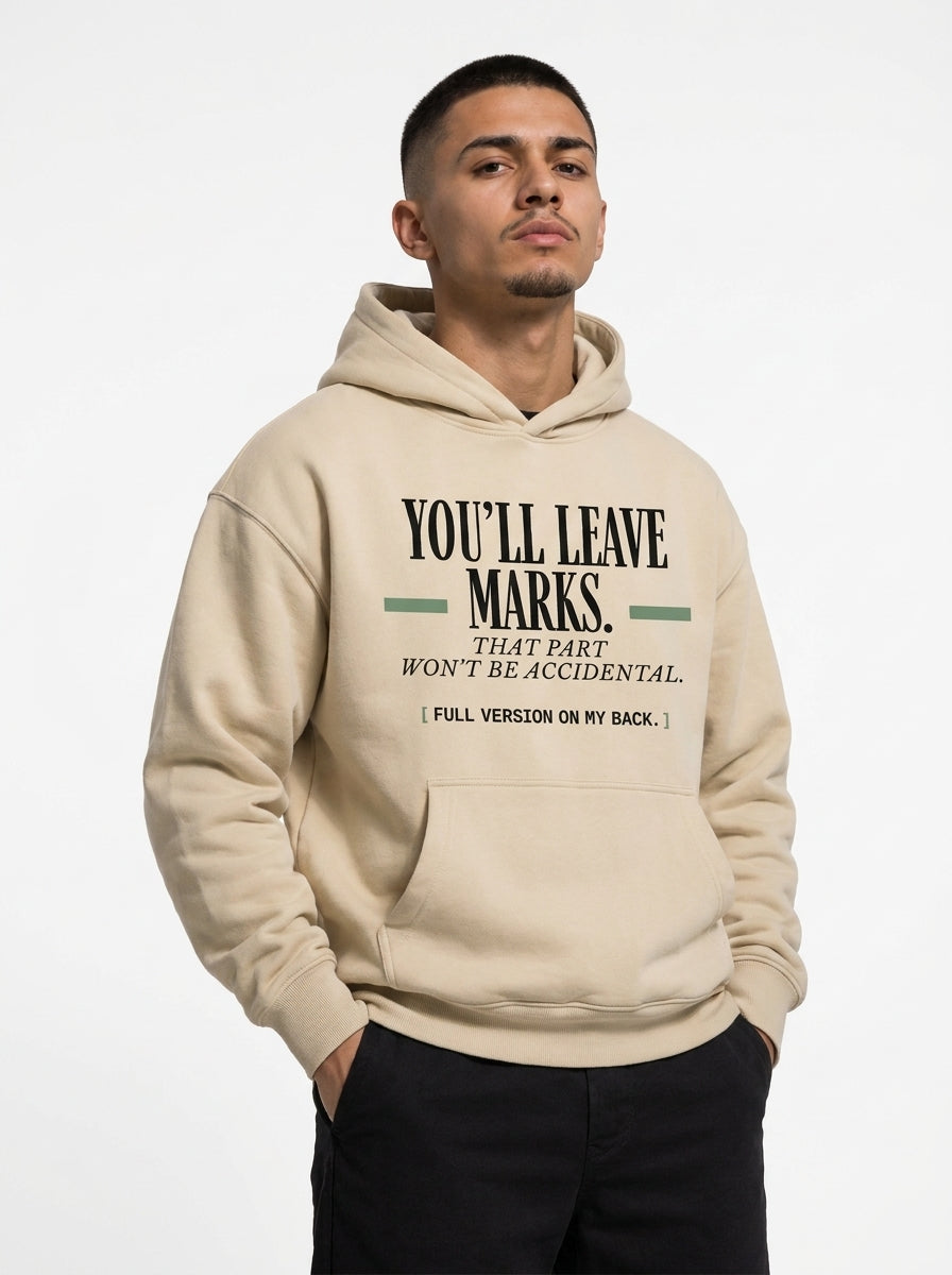 Apricot - YOU'LL LEAVE MARKS HOODIE, WEARCAPTION heavyweight oversized front view