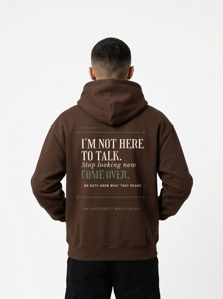 Coffee - THE WAY YOU'RE LOOKING AT ME HOODIE, WEARCAPTION heavyweight oversized back view