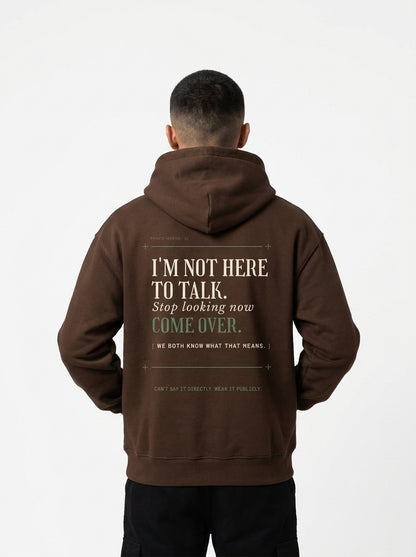 Coffee - THE WAY YOU'RE LOOKING AT ME HOODIE, WEARCAPTION heavyweight oversized back view