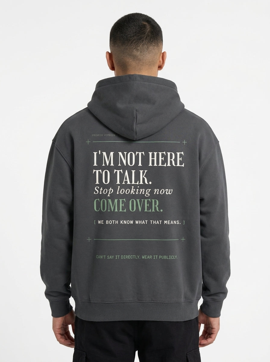 Dark Gray - THE WAY YOU'RE LOOKING AT ME HOODIE, WEARCAPTION heavyweight oversized back view