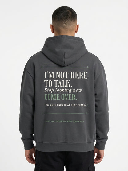 Dark Gray - THE WAY YOU'RE LOOKING AT ME HOODIE, WEARCAPTION heavyweight oversized back view