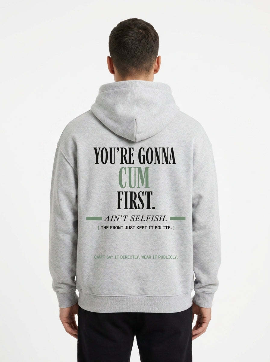 Flower Gray - YOU'LL LEAVE MARKS HOODIE, WEARCAPTION heavyweight oversized back view