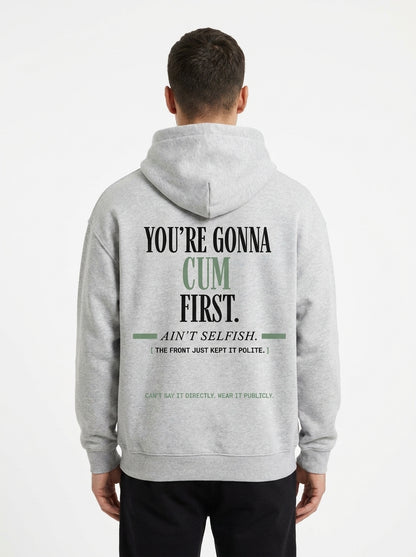 Flower Gray - YOU'LL LEAVE MARKS HOODIE, WEARCAPTION heavyweight oversized back view
