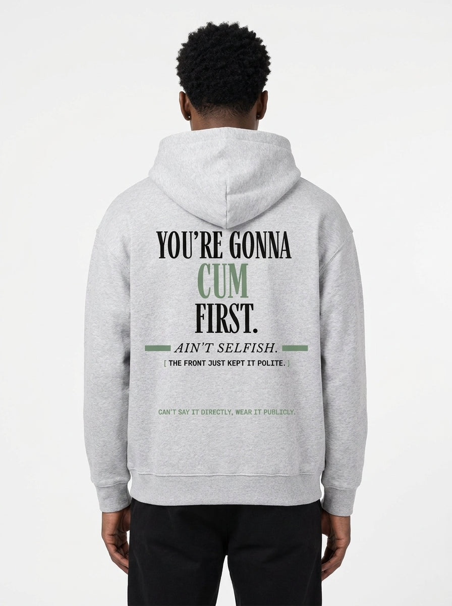 Flower Gray - YOU'LL LEAVE MARKS HOODIE, WEARCAPTION heavyweight oversized back view