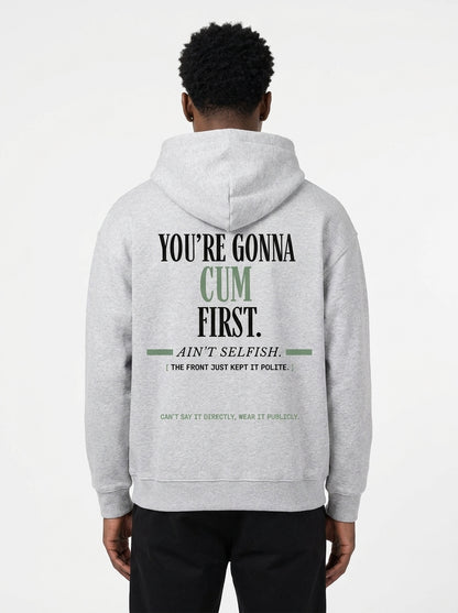 Flower Gray - YOU'LL LEAVE MARKS HOODIE, WEARCAPTION heavyweight oversized back view