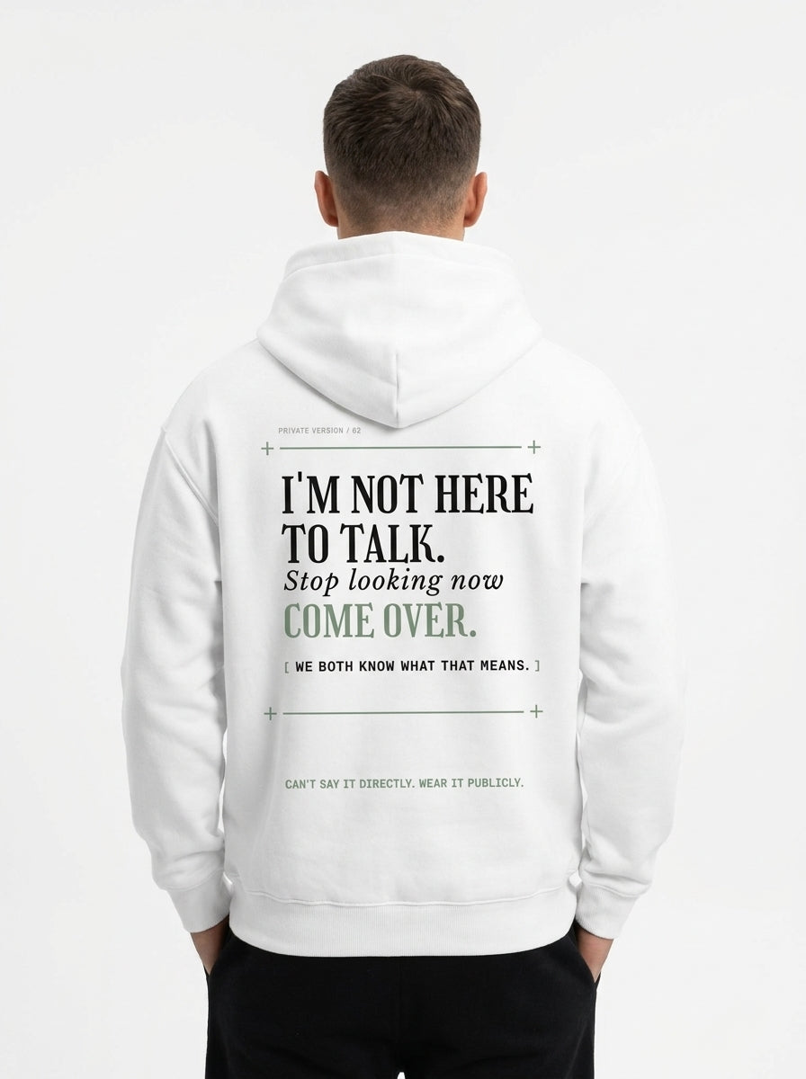 White - THE WAY YOU'RE LOOKING AT ME HOODIE, WEARCAPTION heavyweight oversized back view