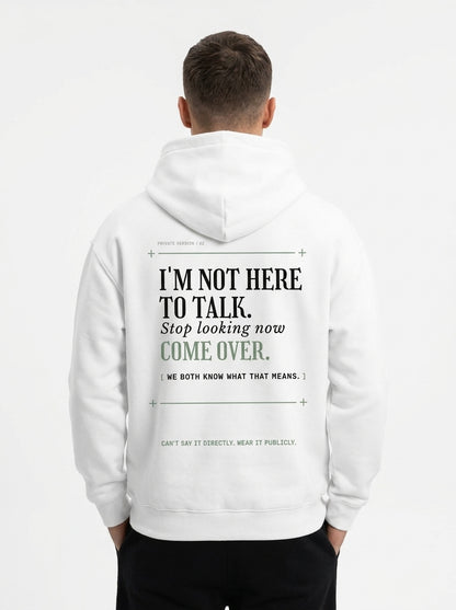 White - THE WAY YOU'RE LOOKING AT ME HOODIE, WEARCAPTION heavyweight oversized back view