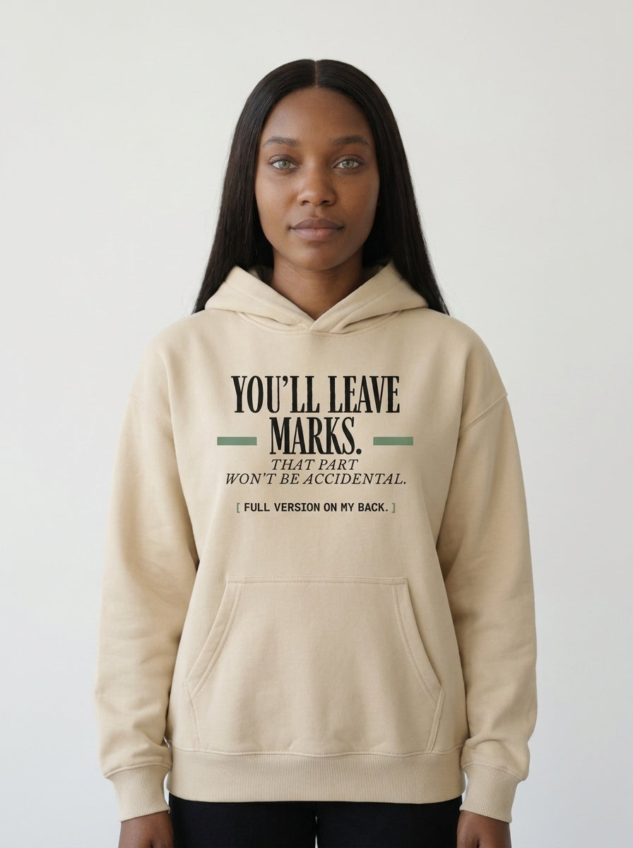 Apricot - YOU'LL LEAVE MARKS HOODIE, WEARCAPTION heavyweight oversized front view
