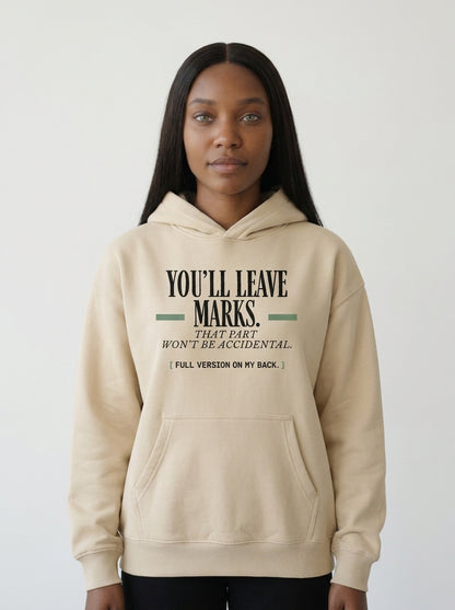 Apricot - YOU'LL LEAVE MARKS HOODIE, WEARCAPTION heavyweight oversized front view