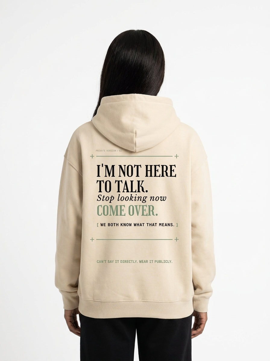 Apricot - THE WAY YOU'RE LOOKING AT ME HOODIE, WEARCAPTION heavyweight oversized back view