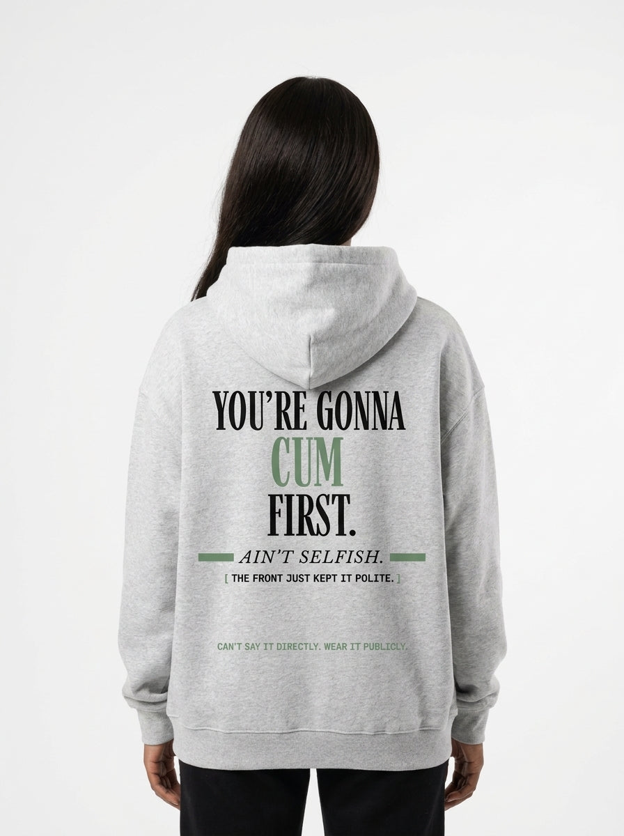 Flower Gray - YOU'LL LEAVE MARKS HOODIE, WEARCAPTION heavyweight oversized back view